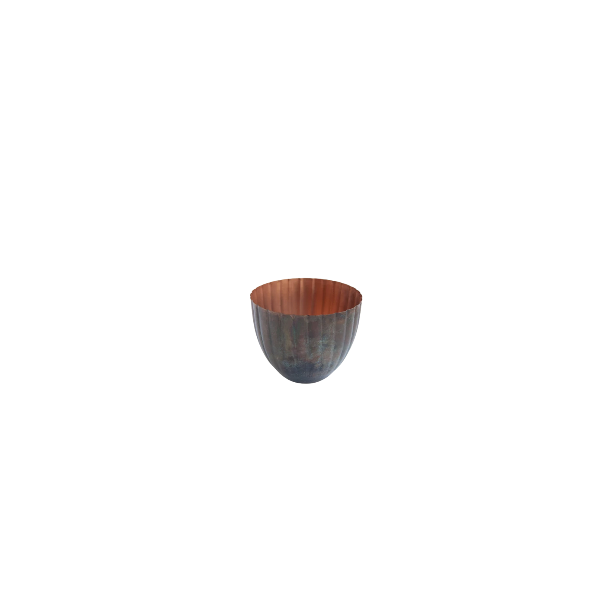 Pleated Copper Planter