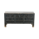 Antique Black Distressed Sideboard