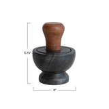 Marble Mortar w Mushroom Pestle