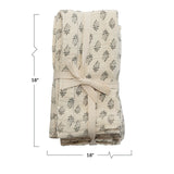 Gray & Cream Floral Napkin (4)