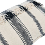 Pillow Black Cream Fringe Lumbar