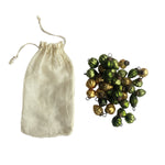Embossed Recycled Mercury Glass Ornaments in Muslin Bag, Set of 36