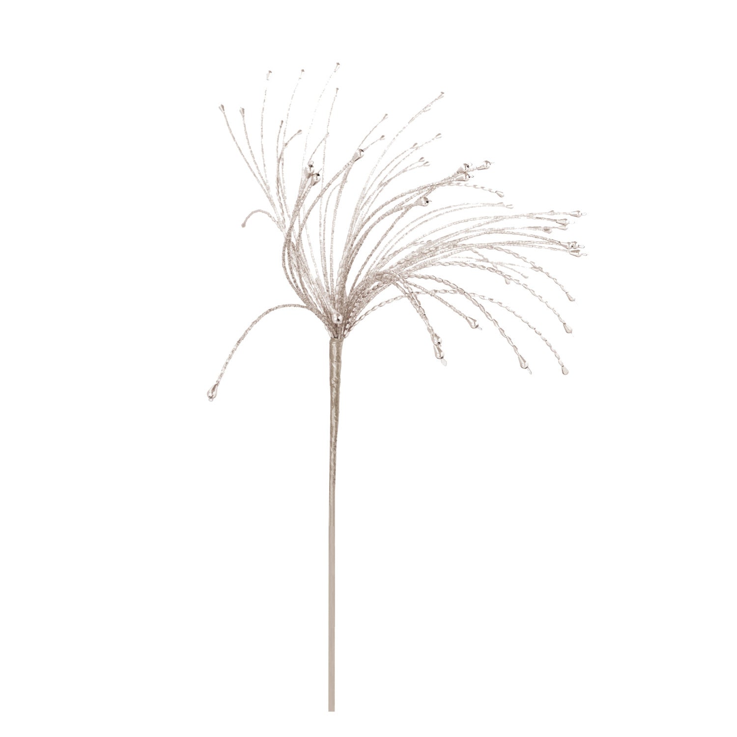 Metal & Glass Beaded Spray, Silver Finish