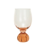 14 oz. Ribbed Footed Wine Glass, Pink