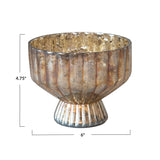 Mercury Glass Pleated Votive Holder