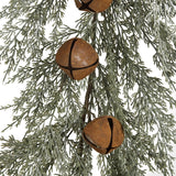 Cedar Garland w Rust Finish Bells