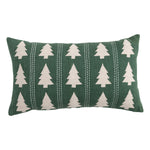 Lumbar Pillow with Trees Pattern, Embroidery & Stitching