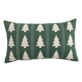 Lumbar Pillow with Trees Pattern, Embroidery & Stitching